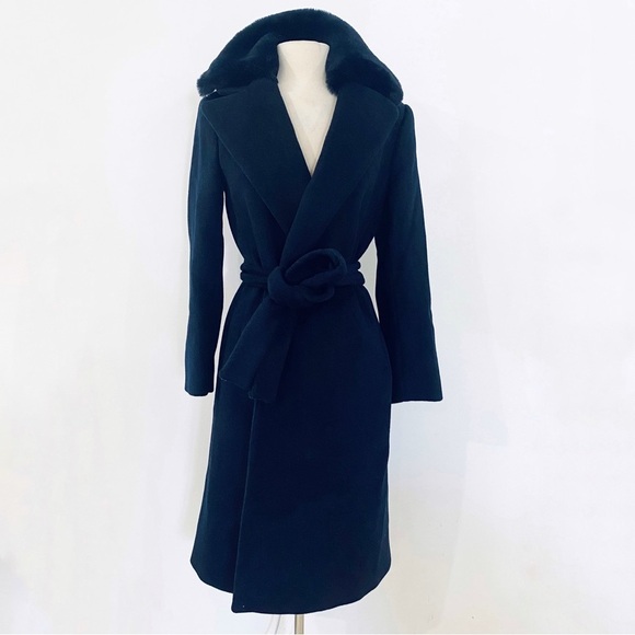 Club Monaco wool blend coat in dark Navy - Picture 2 of 13